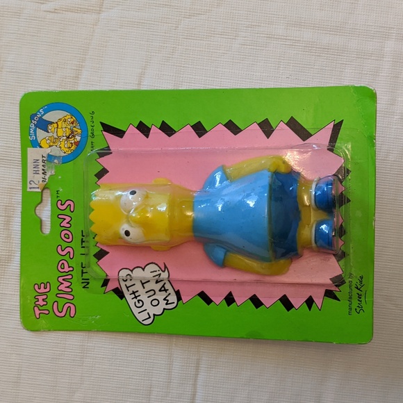 The Simpsons Other - Bart Simpson Blue Shirt Soft Glow Neon Nite Lite The Simpsons Light 1990 New